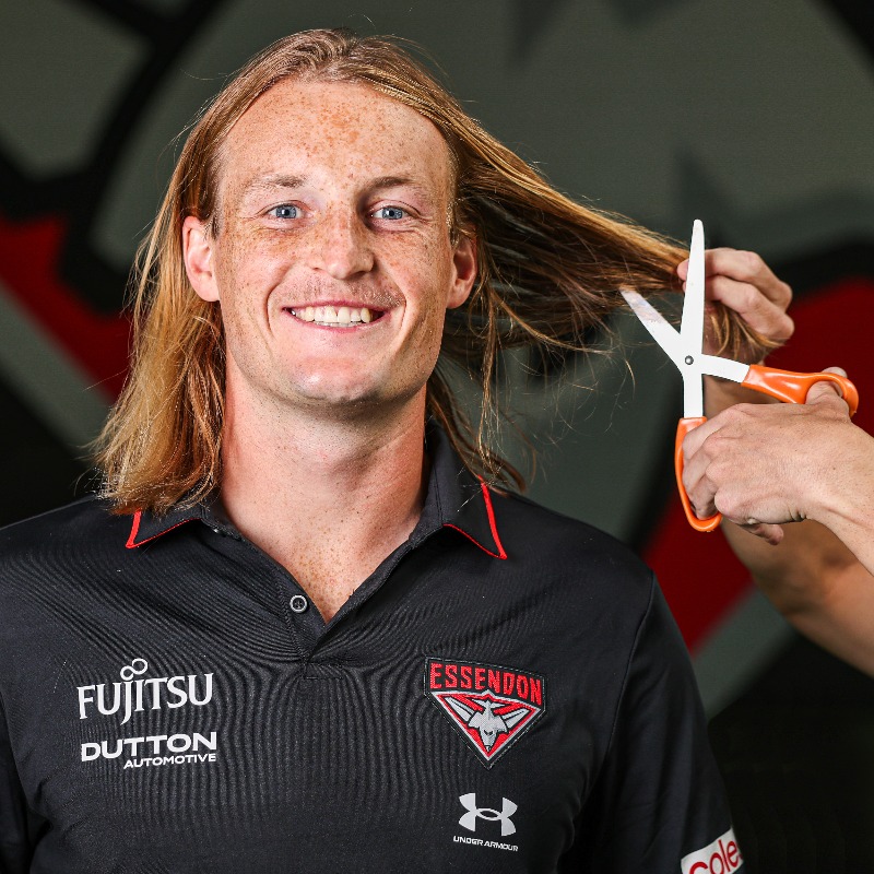 essendonfc's tweet photo. Red Dog's long locks are coming off!

But it's all for a super worthwhile cause you can get behind 👇