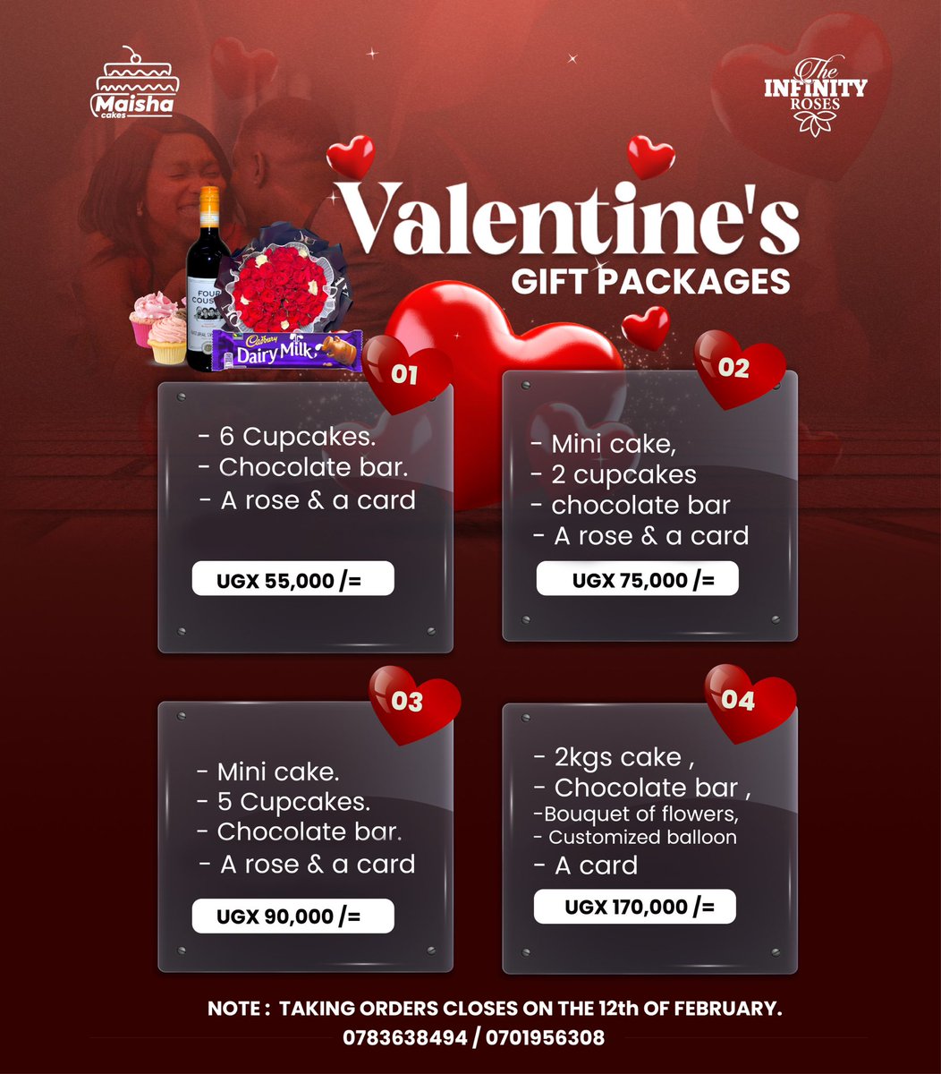 TobiasKambugu's tweet photo. A week to Valentines....⚘️♥ 

...perfect time to trust @infinity_alicia &amp; @MaishaCakesUg to make your special one feel loved🤩.

Look no further, BOOK NOW! To avoid inconveniences 

|#MaishaCakesXinfinityRosesVals https://t.co/g3drLqPWjK