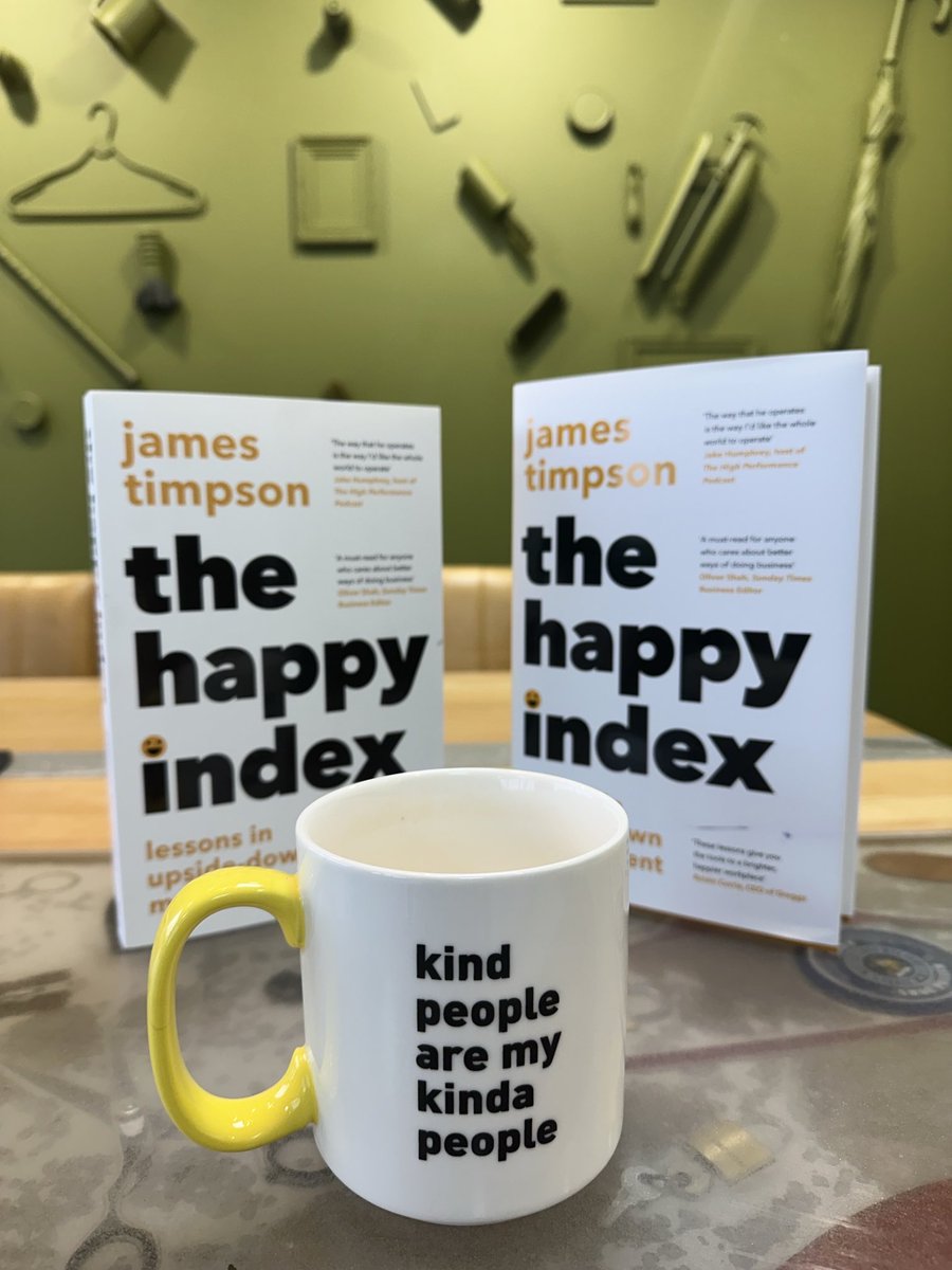 Here are both versions of my book, sitting proudly in my office, along with my favourite mug! 
The book is out on February 15:  amazon.co.uk/Happy-Index-he…