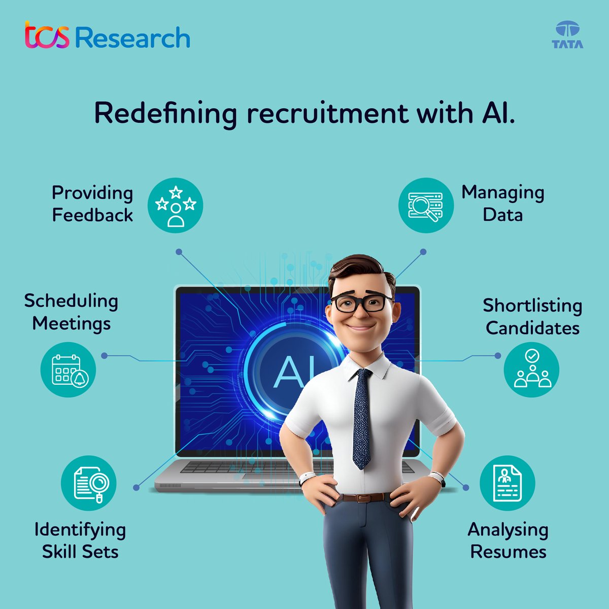 TCSResearch's tweet photo. How can an #AI powered assistant empower #recruiters &amp; improve the hiring process? Our researchers propose an assistant to shortlist candidates, prepare for technical interviews, &amp; provide timely inputs for decision-making.
Read more- https://t.co/LFi8Fq7BjF
@tcs_na
#Research #HR https://t.co/RUuckB81e7