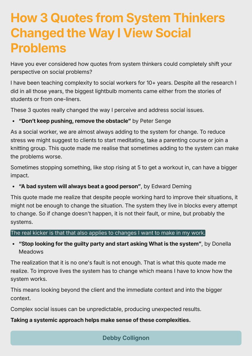 How 3 Quotes from System Thinkers Changed the Way I View Social Problems

#SystemThinking #SocialWork #PerspectiveShift #ComplexSocialProblems #SystemicApproach #ProfessionalDevelopment #QuotesThatInspire #SocialWorkPractice #ReflectivePractice #TransformativeInsights
