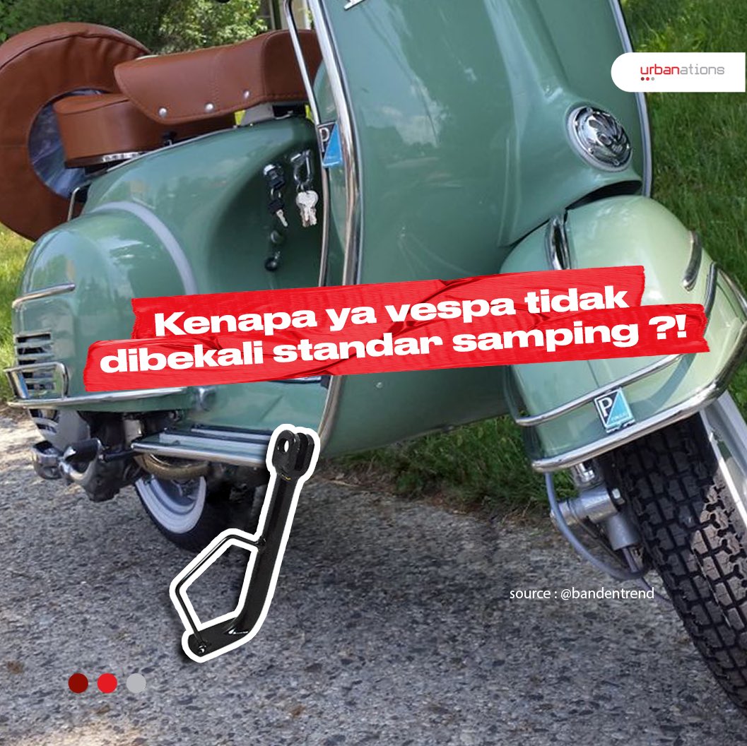 Kita ngomongin tentang vespa klasik ya !

Padahal awal awal justru si Vespa pakai standar samping yang modelannya kayak menyatu gitu dengan body !

Ada yang tau alasannya ?

#urbanations