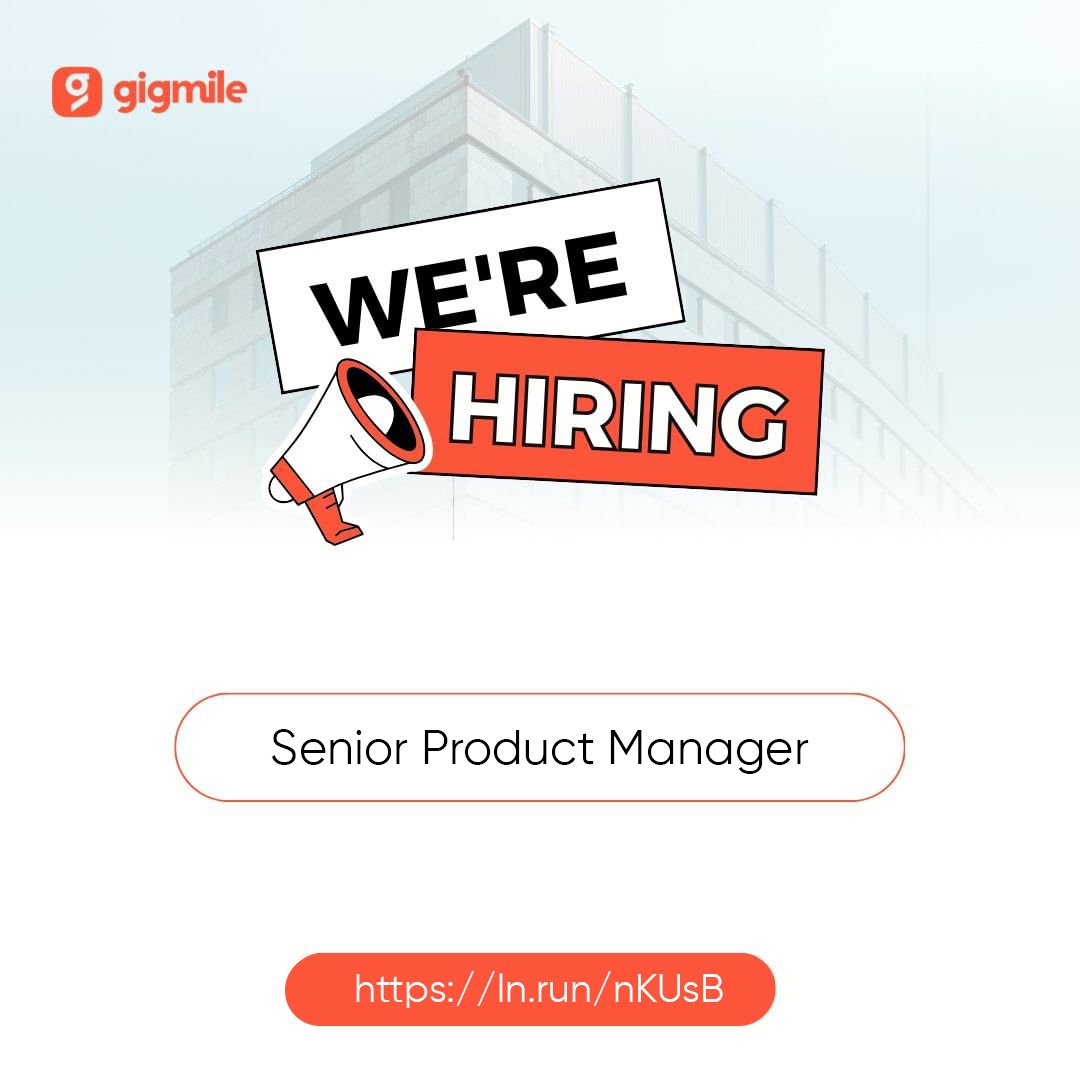 gigmile's tweet image. We're hiring a Senior Product manager. The candidate must have a minimum of three years experience with the ability to transform complex problems into simple solutions that are relevant to customers. 

Sounds like you? Click this link to apply — ln.run/nKUsB

#gigmile