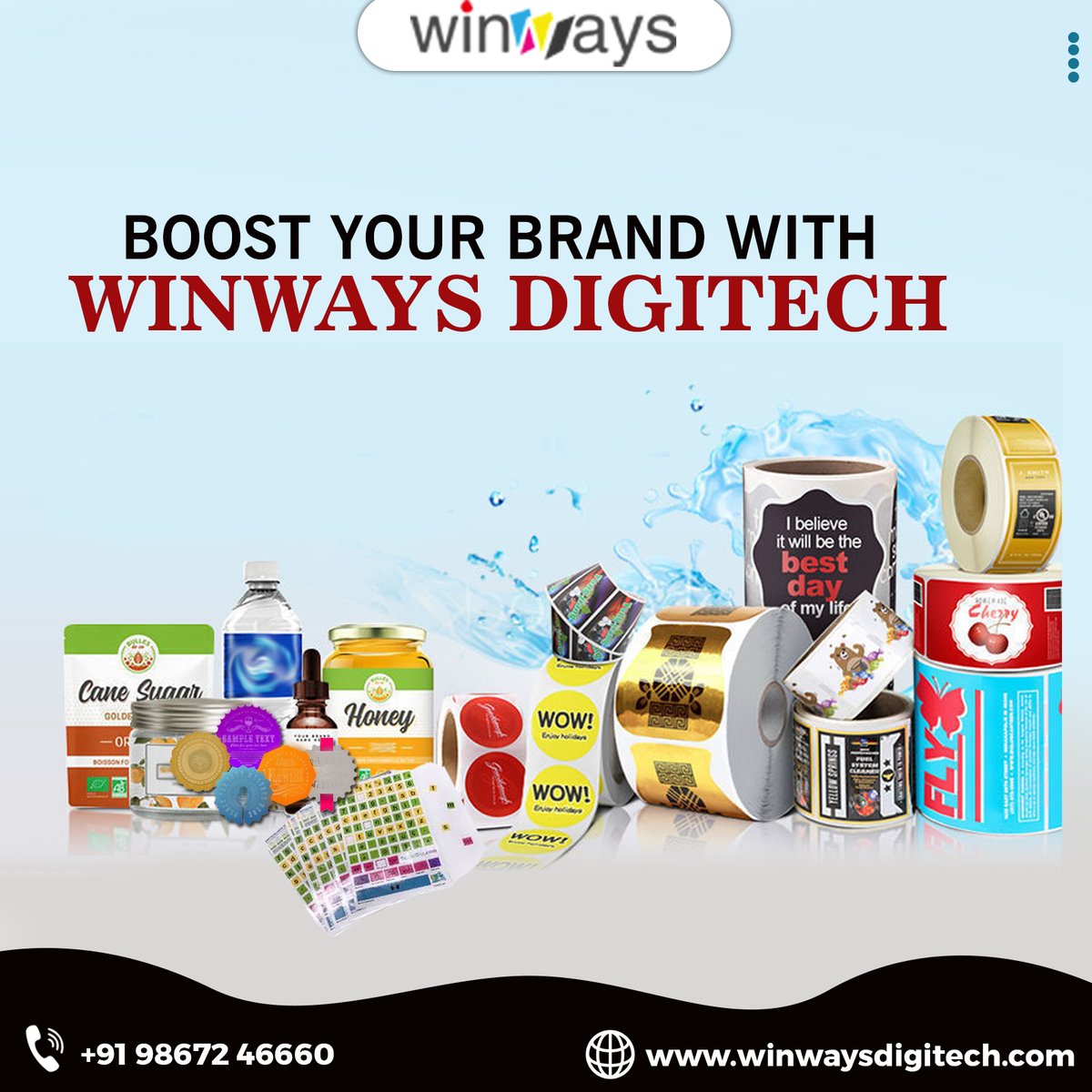 Winways_DGtech's tweet photo. Boost Your Brand with #WinwaysDigitech!"
🌟 #CustomStickers , #personalizedLabels, QR Codes printing and  Barcodes printing  
🚀 Transform your #branding today with Winways Digitech! 
#printingsolution #QualityPrinting #customlabel #QRcodeprinting #barcodepringting  #personalize https://t.co/ClaUPfgnIW