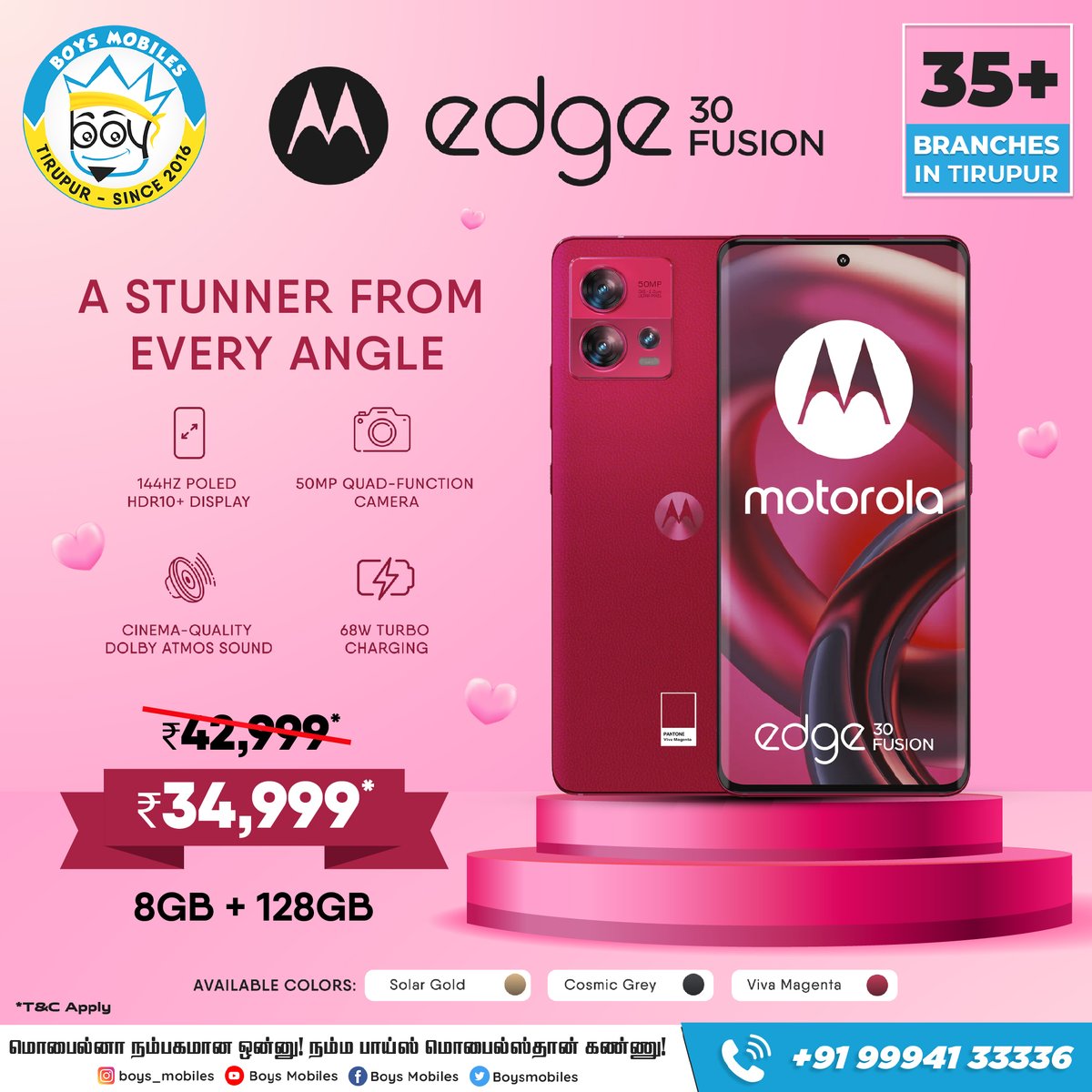 boys__mobiles's tweet photo. Make every shot count with Moto Edge 30 Fusion's 50MP primary camera. Capture life's magic in perfect clarity. Shop now!
📞 +91 99941 33336
🔗 https://t.co/82mKsJjzH6
#boysmobiles #motorola #motorolaedge #PhoneUpgrade #MobileShopping #MobilePurchase #NewPhone #MobileShop https://t.co/vkEYShOrPo
