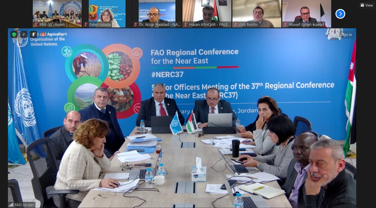 I commend and thank the member countries to @FAOInNENA_EN for their highly appreciated and valued inputs at the special session held today at the #NERC37 Senior Officers Meeting, which focused on the current conflict and hostilities in Gaza, as well as the Red Sea and Sudan.