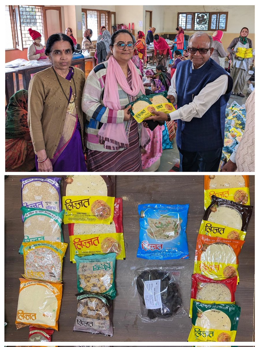 Ajayvirjakhar's tweet photo. Visited the absolutely inspiring enterprise: Lijjat Papad - Jabalpur operations - 4,000 women (with Provident Fund) making around ₹8,000/month.

Dough is distributed.
Women take the dough home.
Make papad at home.
Return with papad.
Papad is collected.
It's checked for quality.
Packed & Marketed.

Somehow such ventures / women self-help groups / FPO's requiring collectivism work best in regions where people's dependence on govt programs like MSP crop procurement is least.