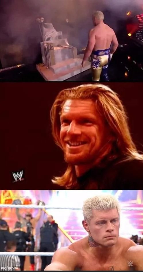 ButthurtIssac's tweet photo. @WWE @WrestleMania @TripleH 
#WWE #CodyRhodes https://t.co/IFWZ0RRfJI