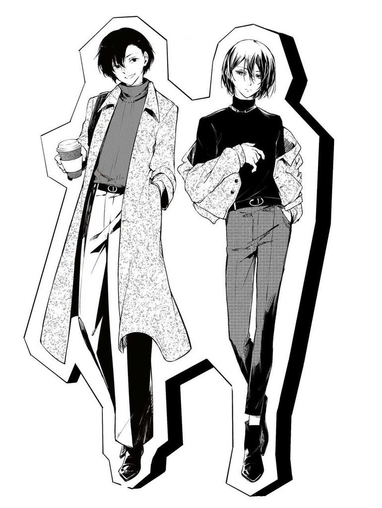 #文スト #BSD #fyozai 
突然发现我没传这张……是无差
用漫画风格画了当时动画风那套，别说还挺搭的