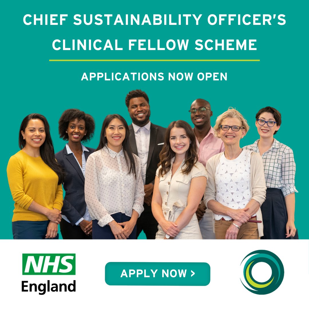 Applications are NOW OPEN for the Chief Sustainability Officer’s Clinical Fellow Scheme! Apply now: bit.ly/3OOIa2r #CFSSustainability