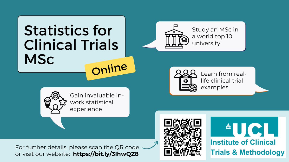 To celebrate #NationalApprenticeshipWeek we are launching a new apprenticeship route for the MSc in #Statistics for #ClinicalTrials. Join our virtual Q&A session to find out more about it 💻 When: 14 Feb, 13:00 GMT Where: Online Book here: bit.ly/3TgiO05