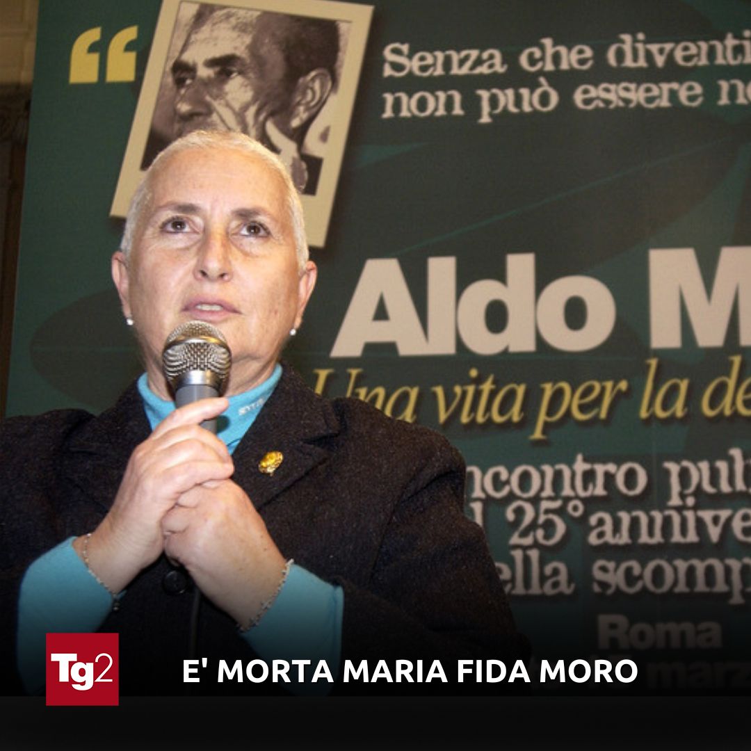 tg2rai's tweet photo. E' morta l'ex senatrice #MariaFidaMoro, figlia del presidente della Democrazia Cristiana assassinato dalle Brigate Rosse. Aveva 77 anni.
Al #Tg2Rai ore 13,00
#7febbraio https://t.co/uw6wdwCNyy
