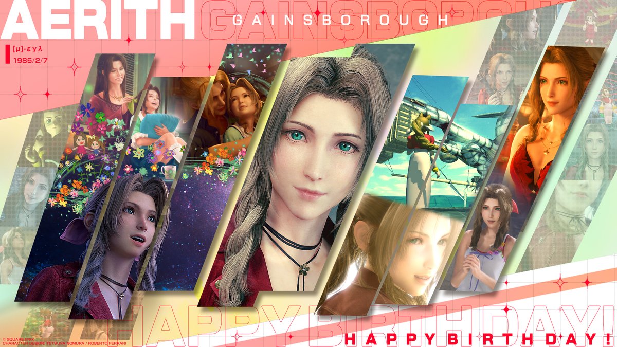 finalfantasyvii's tweet image. Please join us in wishing Aerith a happy birthday today!