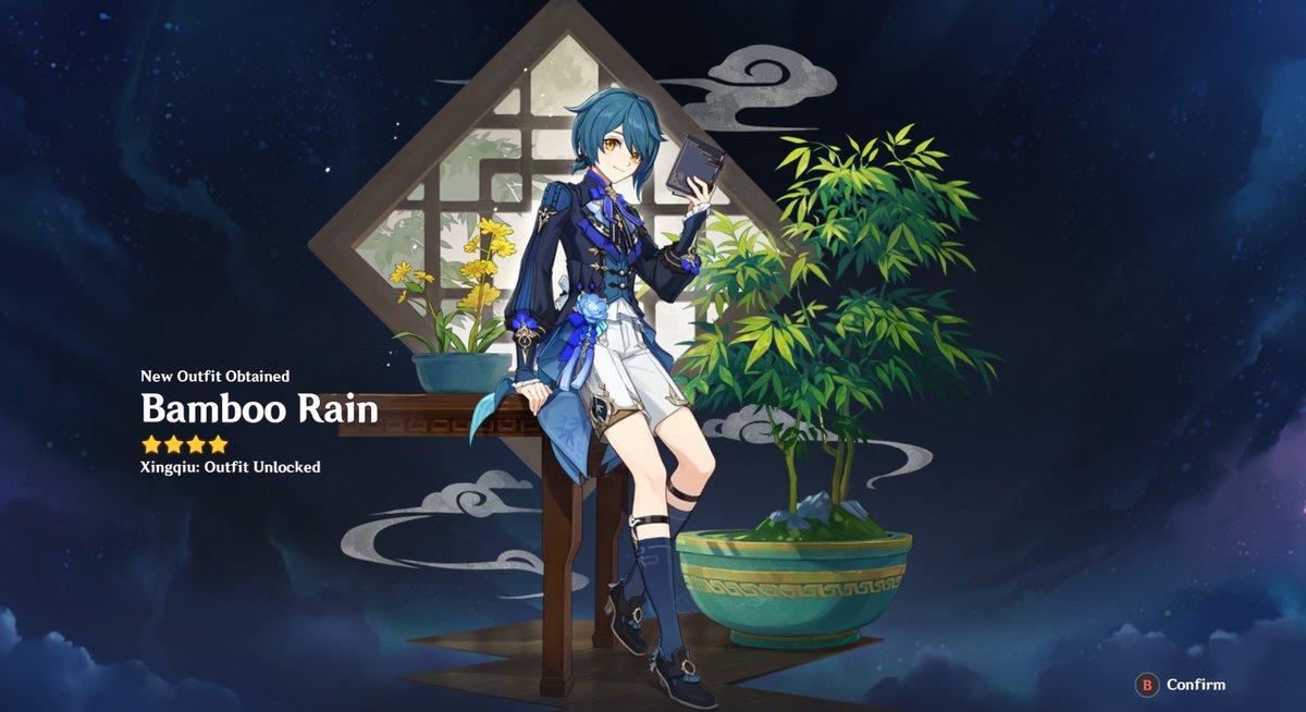 Its_MoonMoon's tweet photo. New outfit, check! 💙

#GenshinImpact 
#LaternRite 
#Xingqiu https://t.co/fbhwd76IXB