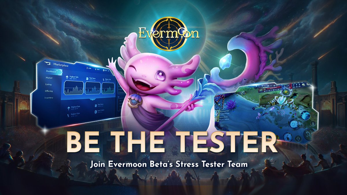 🌟 BE THE TESTER! Become Evermoon Beta’s Stress Tester Team🌟 Join the Evermoon Beta Stress Tester Team & Shape the Future of Gaming! Your insight could redefine MOBA play. Plus, get a chance to share in a 500,000 EVM Reward Pool! 🔥 Apply Now zealy.io/c/evermooncomm… Spread the…