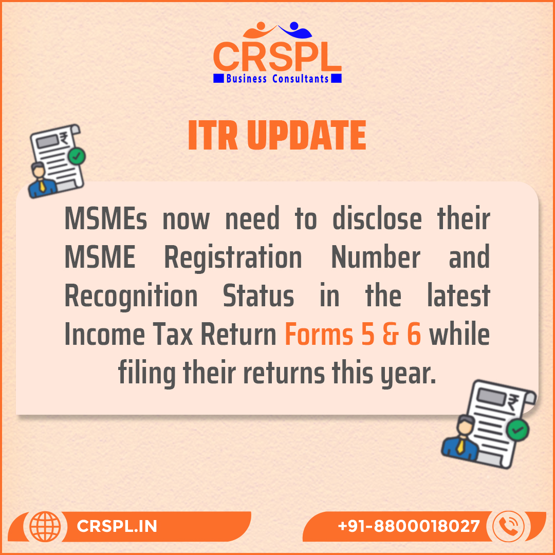 thecrspl's tweet photo. ITR UPDATE

CRSPL | Business Consultants
☎️ +91-8800018027 | +91-8800018023
📧 info@crspl.in | mail.crspl@gmail.com
🌐 https://t.co/V1SAeHg6WS

#crspl #thecrspl #businessconsultant #ITR #incometaxreturn #msme #MSMEs #MSMERegistration #itrupdate #form5 #form6 #legal #Update https://t.co/jSHbeP4Uba