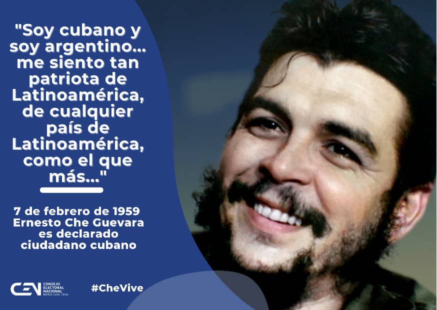 Elecciones_Cuba's tweet image. 👉 #ComoElChe , hay que salir a pelear la realidad del presente, con pensamiento crítico, compromiso intelectual y  creatividad diaria.
En las batallas actuales que libra el país, sirvan sus ideas como motivo de unidad del pueblo y de convicción revolucionaria.🇨🇺
#CheVive 🇨🇺💯