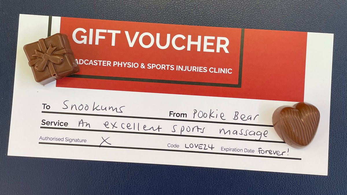 Looking for a #valentines  present with a difference? We have gift vouchers for sports massage available, just drop us an email on Valentines@tadcasterphysio.co.uk