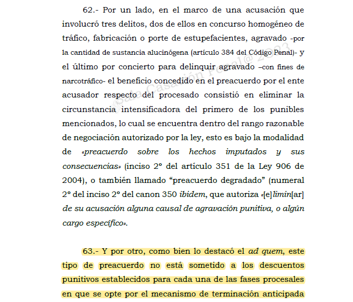 Melovides's tweet photo. La modalidad de preacuerdo degradado, consistente en eliminar una agravante o un cargo en específico, no está sometido a los descuentos punitivos establecido para cada una de las fases en las que se opte por la terminación anticipada. https://t.co/xS1hHyqos0