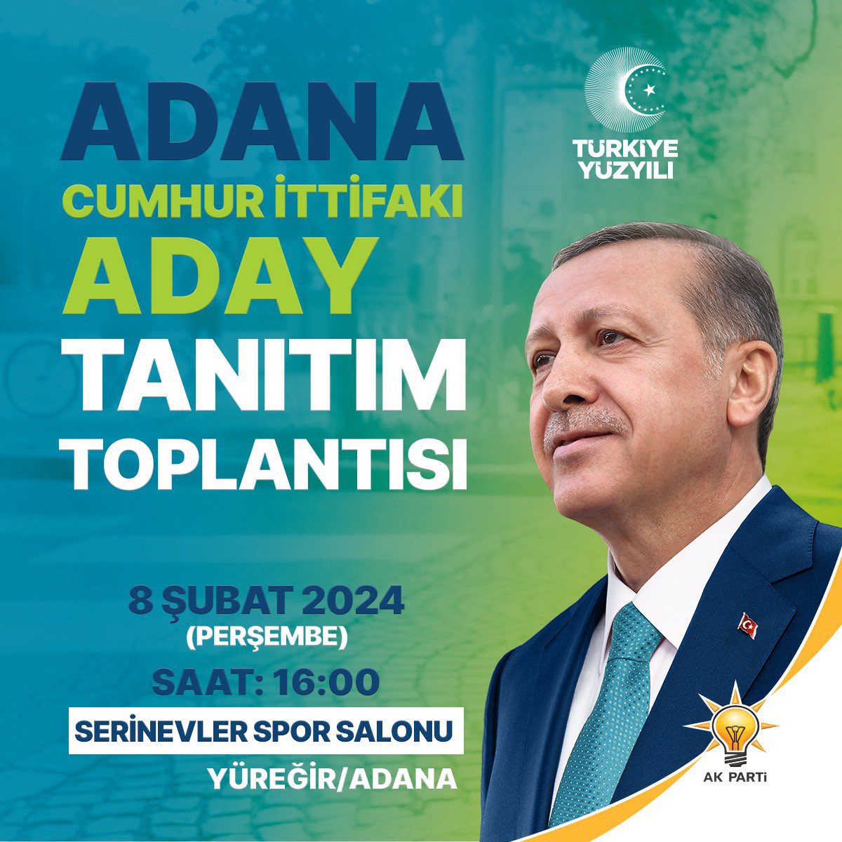 ‘Adana’mızın İlçe Belediye Başkan Adayları Tanıtım Toplantısı’na herkesi bekliyoruz...

🗓️ 8 Şubat 2024 Perşembe
🕰️ 16.00
📍 Serinevler Spor Salonu Yüreğir/Adana

#Adana #DaimaHazır #DaimaKararlı