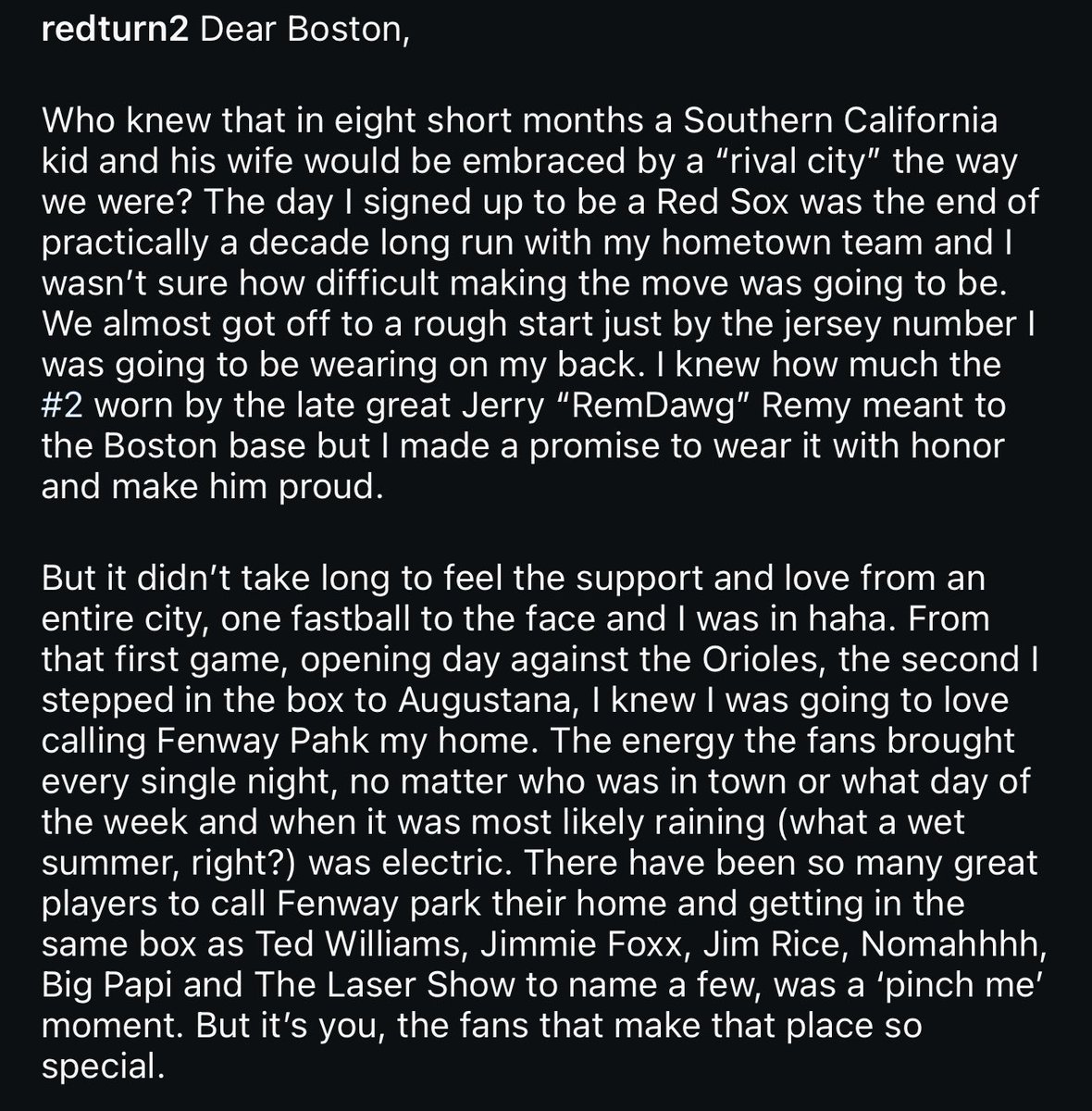 tylermilliken_'s tweet photo. Justin Turner is always going to be on that list of former Red Sox players you wish spent more than 1 year in Boston.

Immediately became the leader of a team without an identity. Limped around in August/September and refused to stop posting.

2024 Red Sox are going to miss him. https://t.co/d63BKq51uB