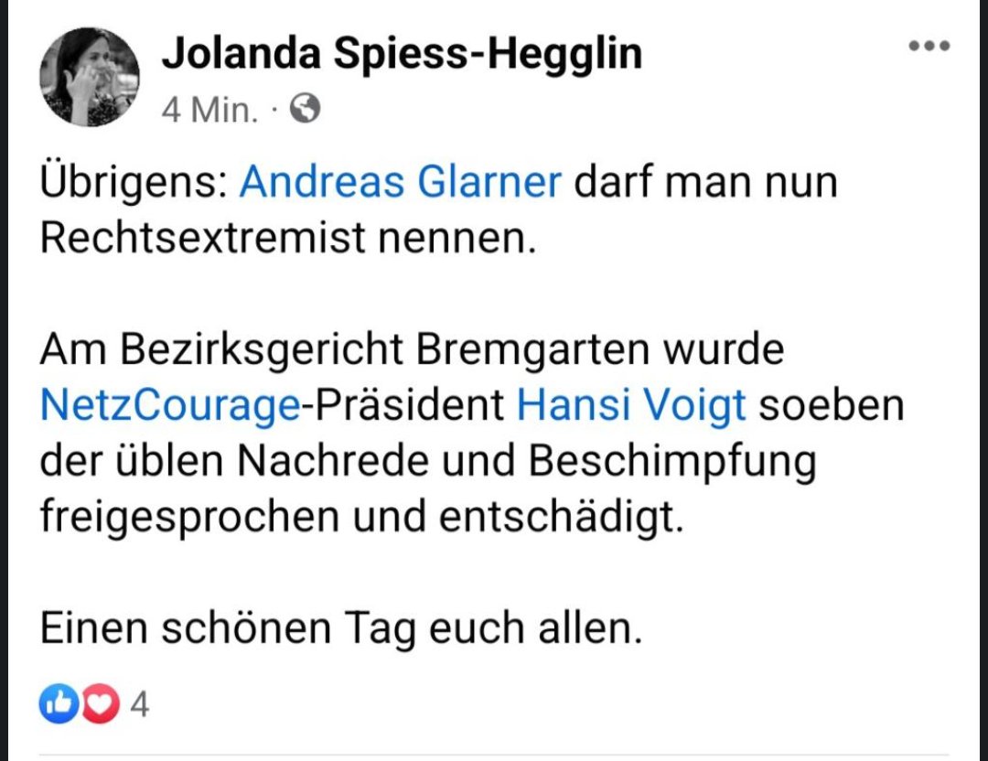 #NetzGulasch (@netzgulasch) on Twitter photo Nanu Nanu, weshalb hat <a href="/JolandaSpiess/">Jolanda Spiess - #twoff 👋🏼</a> die Erfolgsmeldung so schnell gelöscht? Darf <a href="/andreas_glarner/">Andreas Glarner</a> jetzt Rechtsextremist genannt werden oder nicht? Gemäss <a href="/hansi_voigt/">hansi_voigt</a> und Einzelrichter ist es doch zulässig? Nanu Nanu, weshalb hat <a href="/JolandaSpiess/">Jolanda Spiess - #twoff 👋🏼</a> die Erfolgsmeldung so schnell gelöscht? Darf <a href="/andreas_glarner/">Andreas Glarner</a> jetzt Rechtsextremist genannt werden oder nicht? Gemäss <a href="/hansi_voigt/">hansi_voigt</a> und Einzelrichter ist es doch zulässig?
