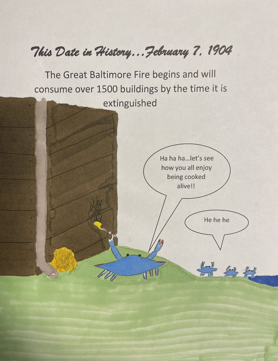 tdibd2023's tweet photo. This day in bad drawings, The Great Baltimore fire begins in 1904 #ThisDayInHistory https://t.co/Uy0IoRv2X7