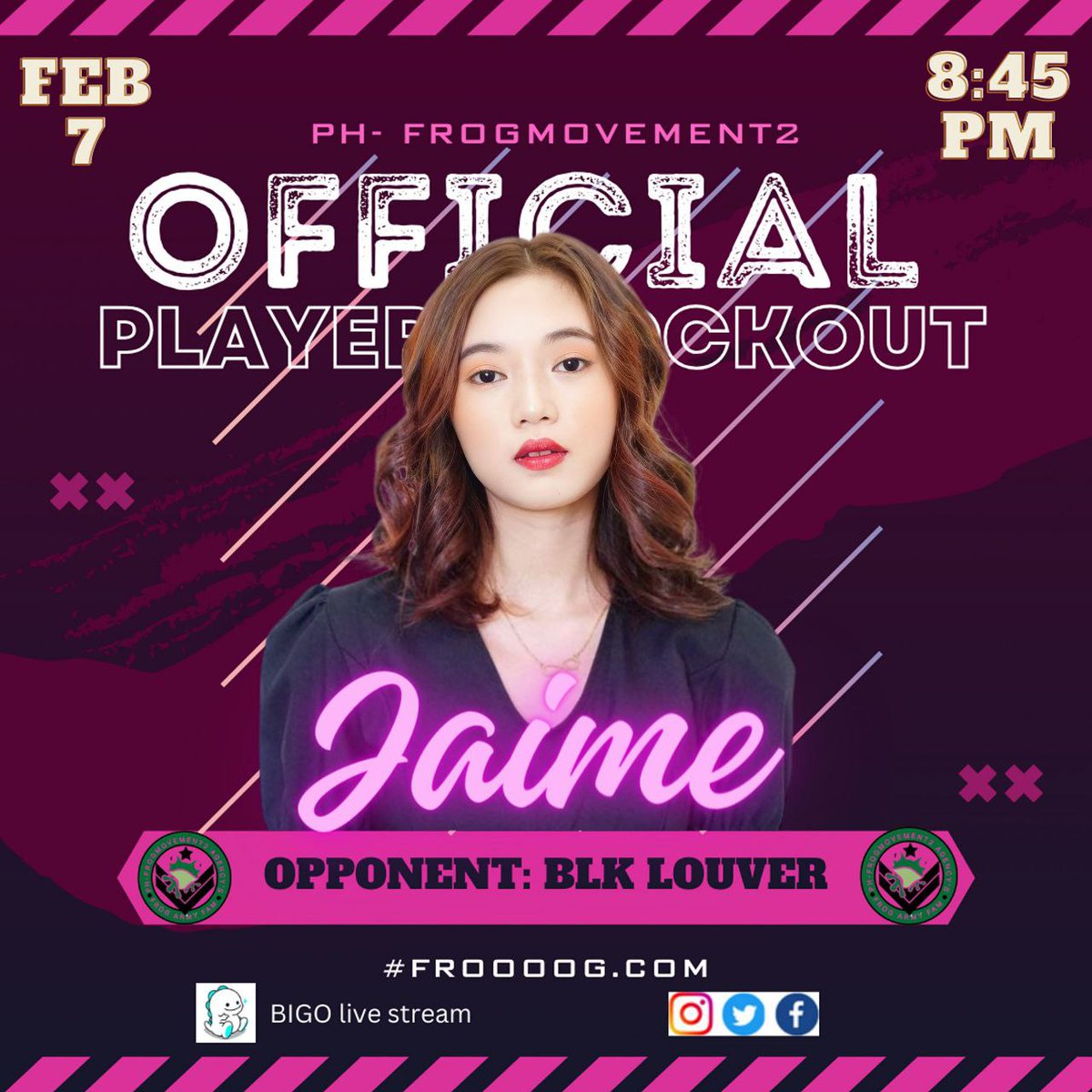 frogmovement's tweet photo. Come watch the #FrogMovement Bigo Philippines hosts and support them on their OPKs! Kiss Branch open! 💋🐸 https://t.co/CX0pODwEAL https://t.co/zDDGeu8rmP