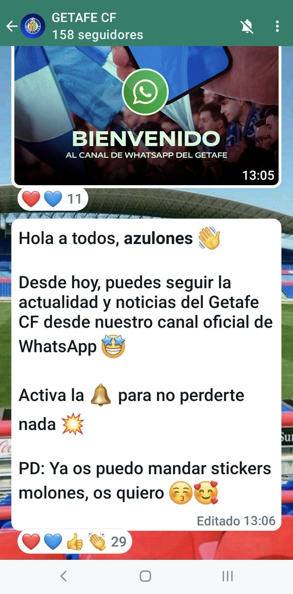 PacoCandeleda's tweet photo. Muchas gracias @GetafeCF por hacer posible este chat de WhatsApp. Ahora podré seguir la actualidad de mi Getafe mucho más fácilmente. 

Gracias por la buena labor del club y por acercar más a la afición sin importar la edad 👏

PD: Ya estamos dentro 😀💙 https://t.co/cULLj9kC0p