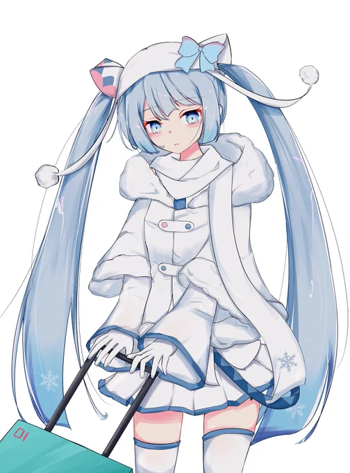 札幌三越の雪ミクさんがかわいすぎたので描きました#初音ミク 