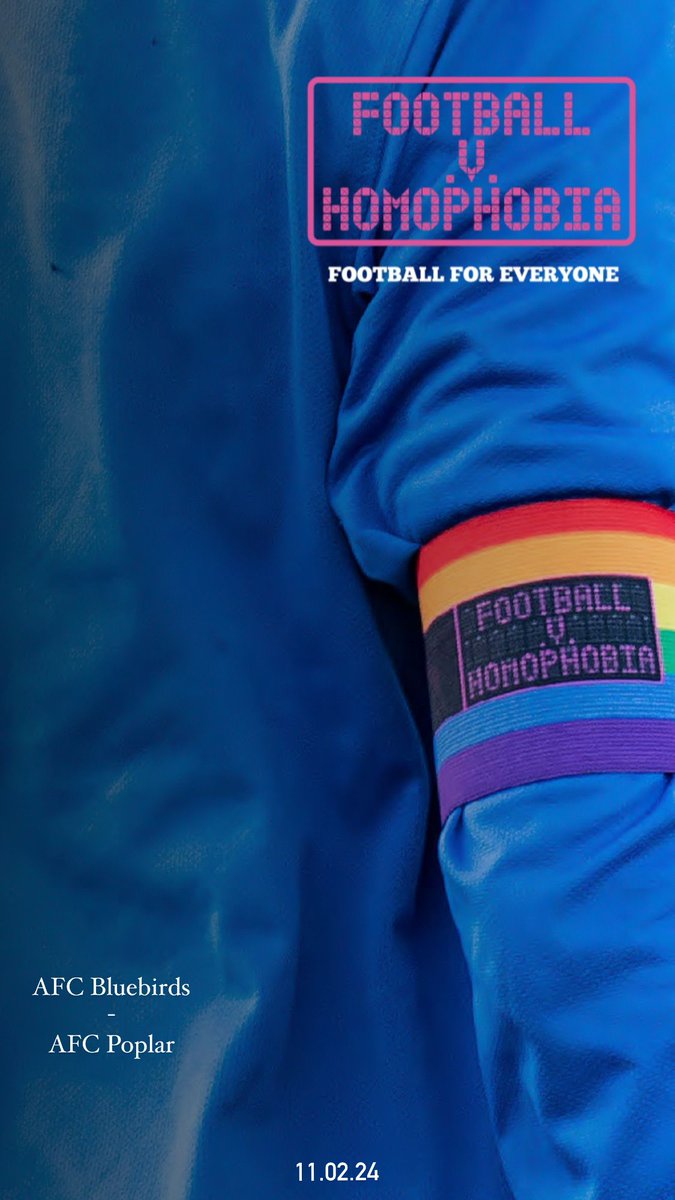 AFC Bluebirds are delighted to once again support the annual <a href="/FvHtweets/">FootballvHomophobia</a> Month of Action. 

Our dedicated #FvH2024 game:
AFC Bluebirds 🏳️‍🌈 AFC Poplar

Football is for everyone 🤝

@southernsunday | <a href="/finito/">Finito</a> | <a href="/FBeyondBorders/">Football Beyond Borders</a>