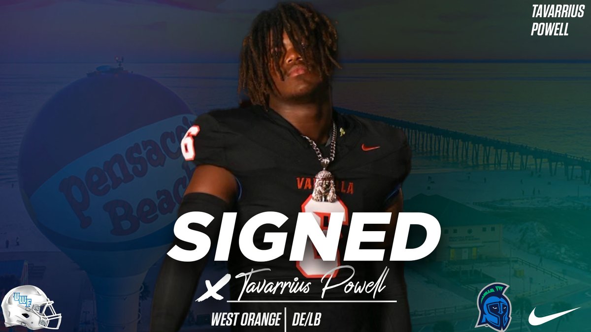 UWF Football (@uwffootball) on Twitter photo The First Signee Is In 🖊️
Tavarrius Powell is officially an Argo!
#GoArgos | #Arete The First Signee Is In 🖊️
Tavarrius Powell is officially an Argo!
#GoArgos | #Arete