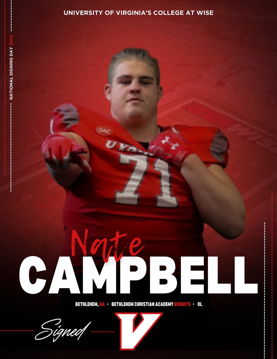 Welcome to the @UVAWiseCavsFB family @natecampbell240 ! #PEWAV #FFF #HTR