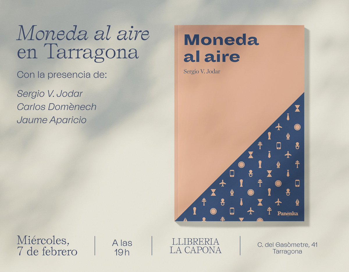 Hoy es la novena presentación de 'Moneda al aire'. Lo bonito de todas es que siempre descubro algo nuevo del libro. En Tarragona, a las 19h, en @lacaponatgn.
