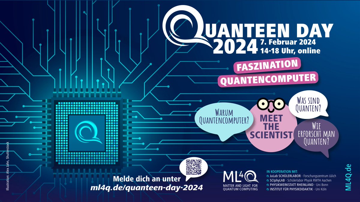 We are so excited for todays Quanteen Day 2024😀 Tune in from 14-18 pm (online) to learn more from so many amazing scientists about the 'Fascination #QuantumComputer' Dr. Lotte Geck (ZEA-2) joins the panel discussion 🥳 Registration & more information: ml4q.de/quanteen-day-2…