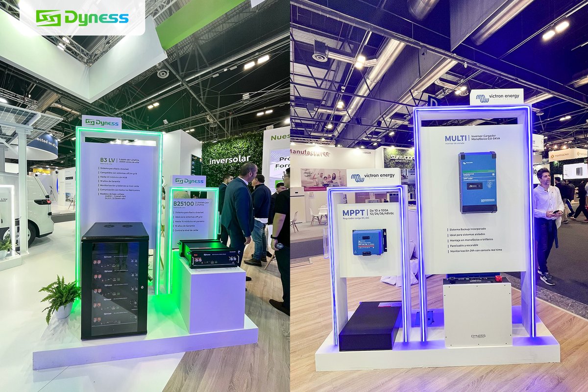 DynessESS's tweet photo. 🌟Nice to meet you at #Genera2024!🌍
📣 We showcased a series of our new and star products, such as domestic, commercial, and industrial, such as DL5.0C and Rack HV4 System.
We look forward to seeing you at booth #9B23!
#DynessPower #EnergyStorage #Spain #CleanEnergyRevolution https://t.co/HYjMR67P3Y