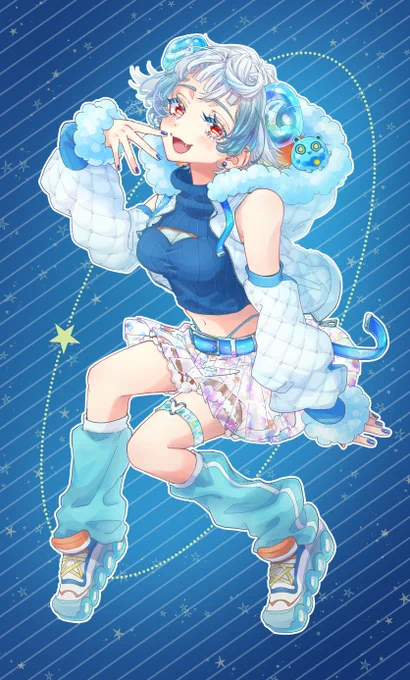 FFさんがママということで、Vさん()お絵描き 見た目も要素もとても好きそっと応援してますがんばってくださ〜い 
