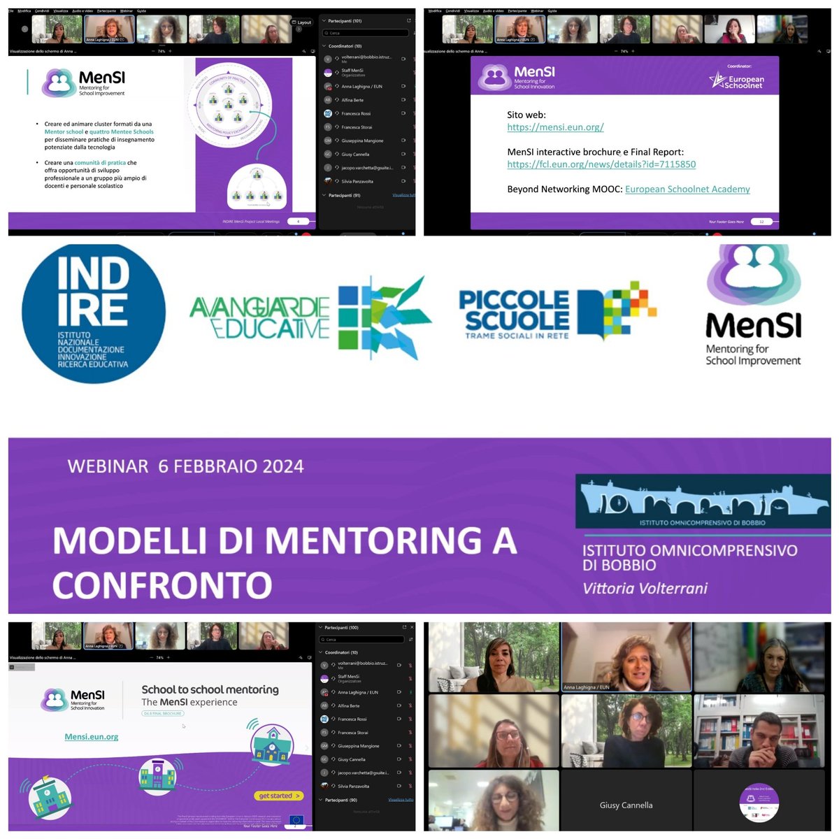 Webinar nazionale "Modelli di mentoring a confronto" tenuto da <a href="/IndireSocial/">INDIRE</a> #piccolescuole  e #avanguardieeducative 
con #annalaghigna di <a href="/eu_schoolnet/">European Schoolnet</a> #eun e le ricercatrici #indire 
Il webinar nasce dal progetto #horizon #Mensi
Noi 1 delle 4 #scuolementor italiane selezionate