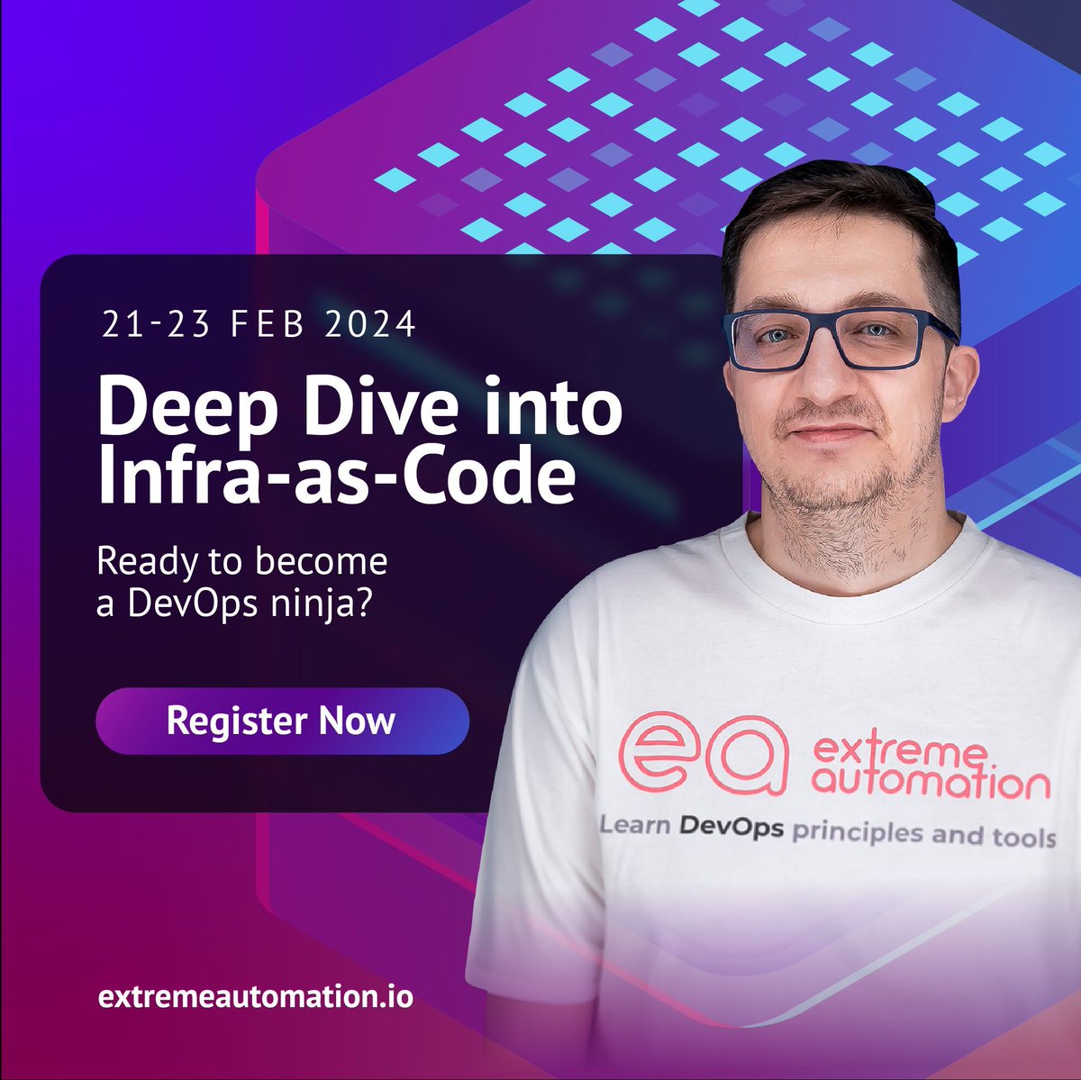codingandrey's tweet image. Come to my 3-day online workshop on Infrastructure-as-Code. It&apos;s going to be a lot of tools, clouds, and coding.

#devops #infrastructureascode #cloudcomputing
