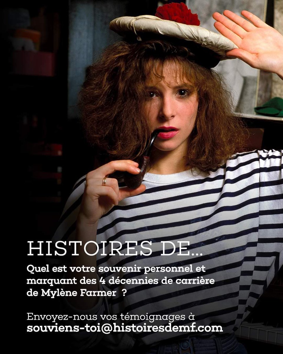 Appel à témoin... Racontez-nous votre 'Histoire de... Mylène Farmer' Quel est votre souvenir personnel et marquant des 4 décennies de carrière de Mylène Farmer ? Envoyez-nous vos témoignages uniquement à souviens-toi@histoiresdemf.com #MyleneFarmer