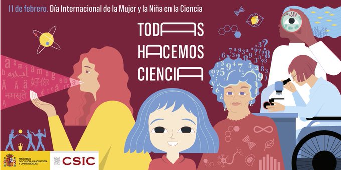 📢 El 11 de febrero es el Día de la Mujer y la Niña en la Ciencia. 
El CSIC lo celebra con más de 200 actividades durante todo el mes: charlas, talleres, exposiciones, vídeos, teatro, entrevistas, certámenes, encuentros... ➡️csic.es/es/agenda-del-…
#TodasHacemosCiencia #11F