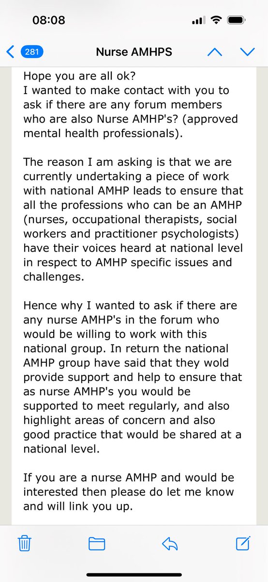 RCN calling for all nurse AMHPS or Allied Health Professional AMHPS Make contact direct if you can provide input @theRCN