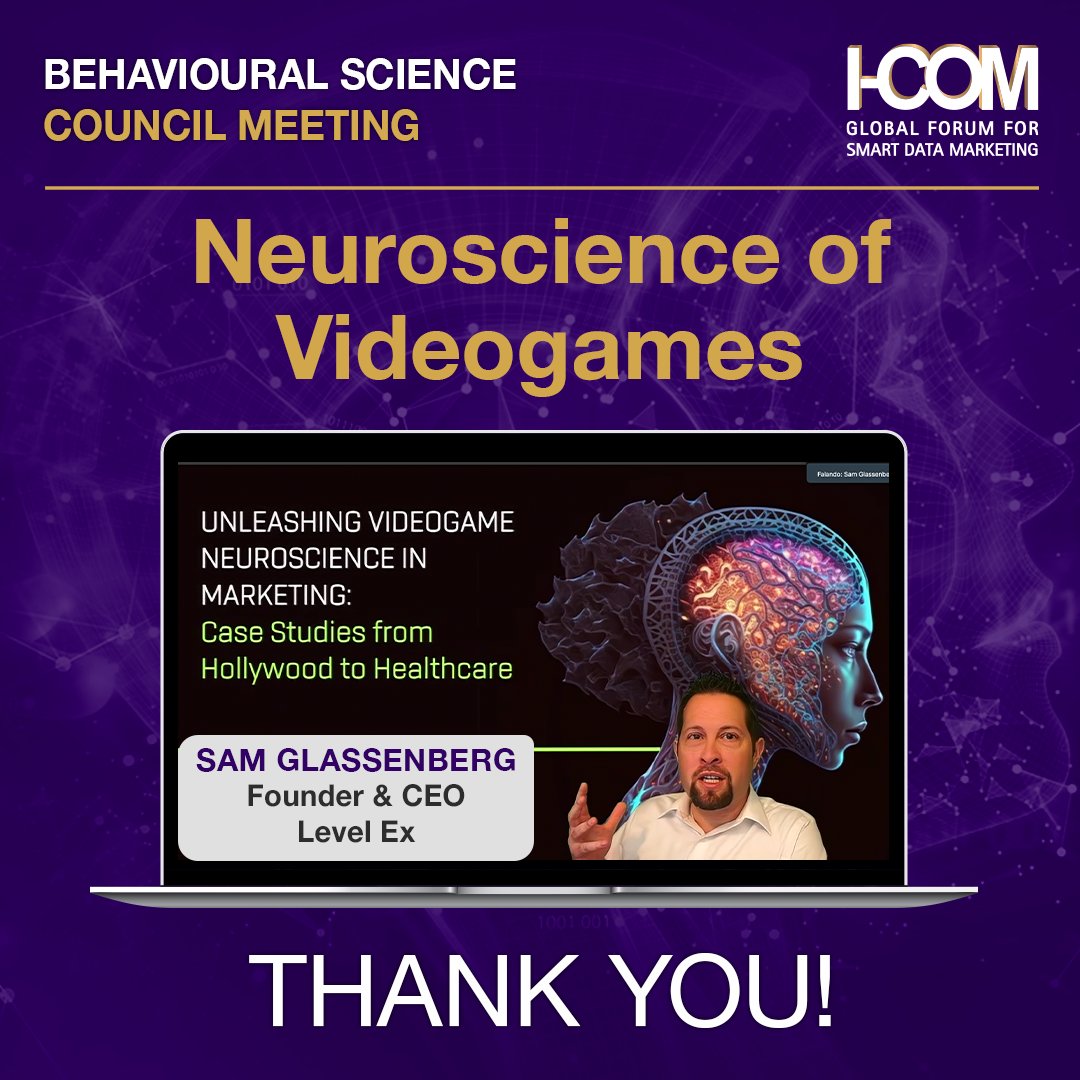 A special shout-out to Sam Glassenberg @samzg, @LevelEx, for an insightful exploration of the #Neuroscience of Videogames in Marketing 🎮and @CoenOldeOlthof @alphadotone @junbidotai @expozedotio for chairing today's meeting of the #ICOMGlobal #BehaviouralScience #Council #Meeting