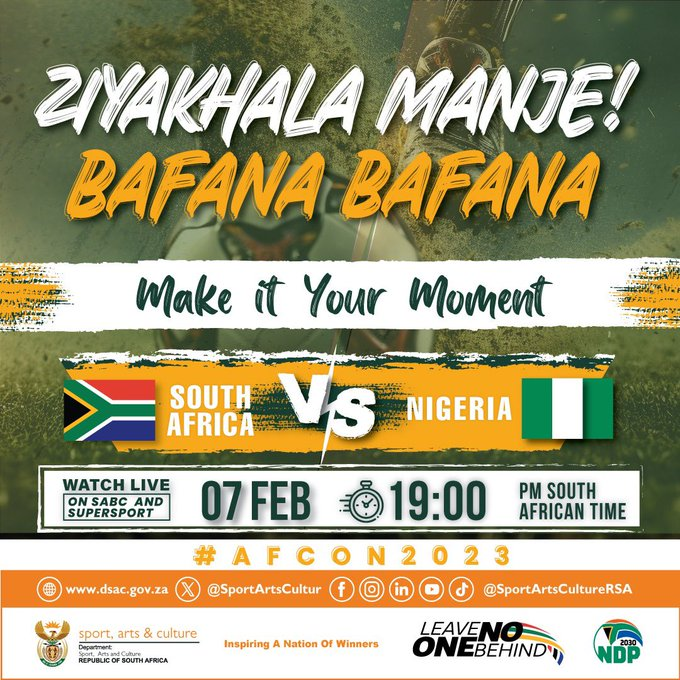 South Africa is with you near and far. Best of luck for tonight #AFCON2023 <a href="/BafanaBafana/">Bafana Bafana</a> 🇿🇦