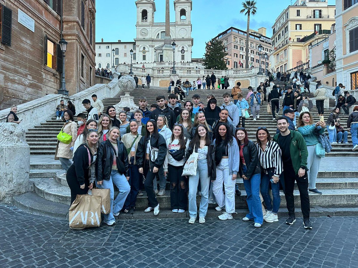 LaganRe's tweet photo. The Spanish steps 🇪🇸 Of course Mr Stokes had to race Ethan who is on the Lagan cross Country team up the steps! https://t.co/LQKoD61TcF