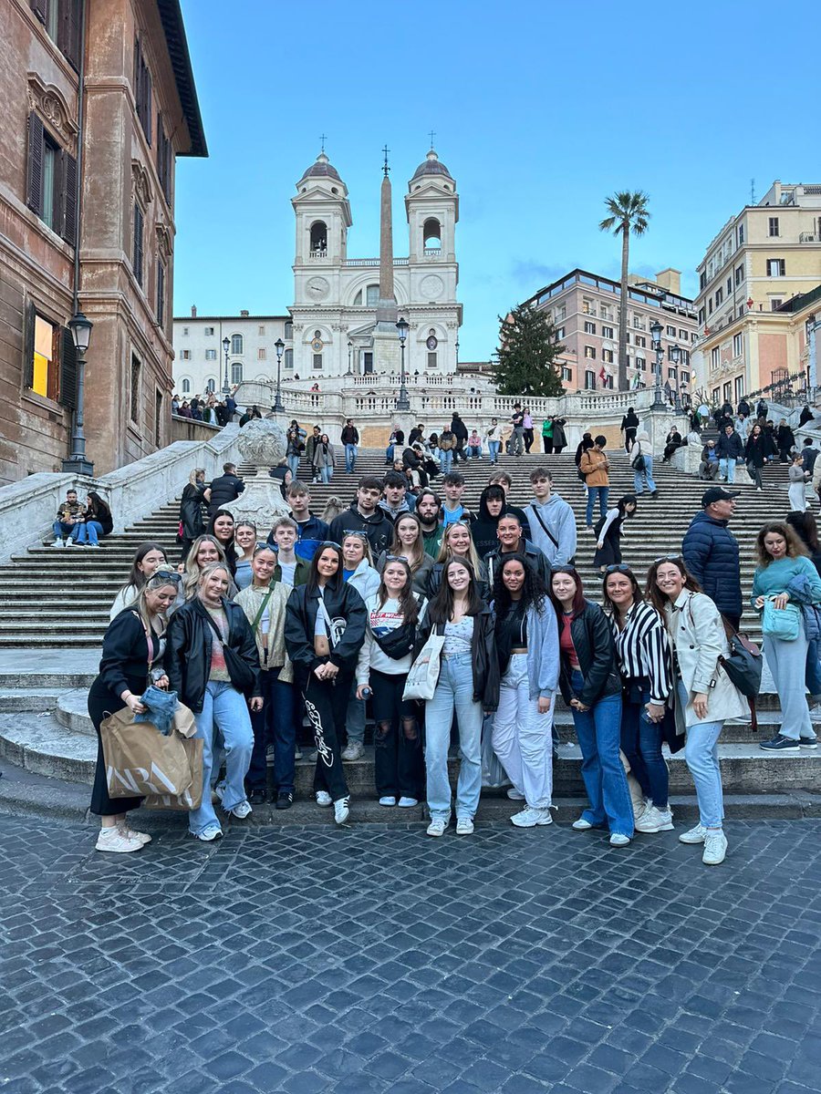 LaganRe's tweet photo. The Spanish steps 🇪🇸 Of course Mr Stokes had to race Ethan who is on the Lagan cross Country team up the steps! https://t.co/LQKoD61TcF