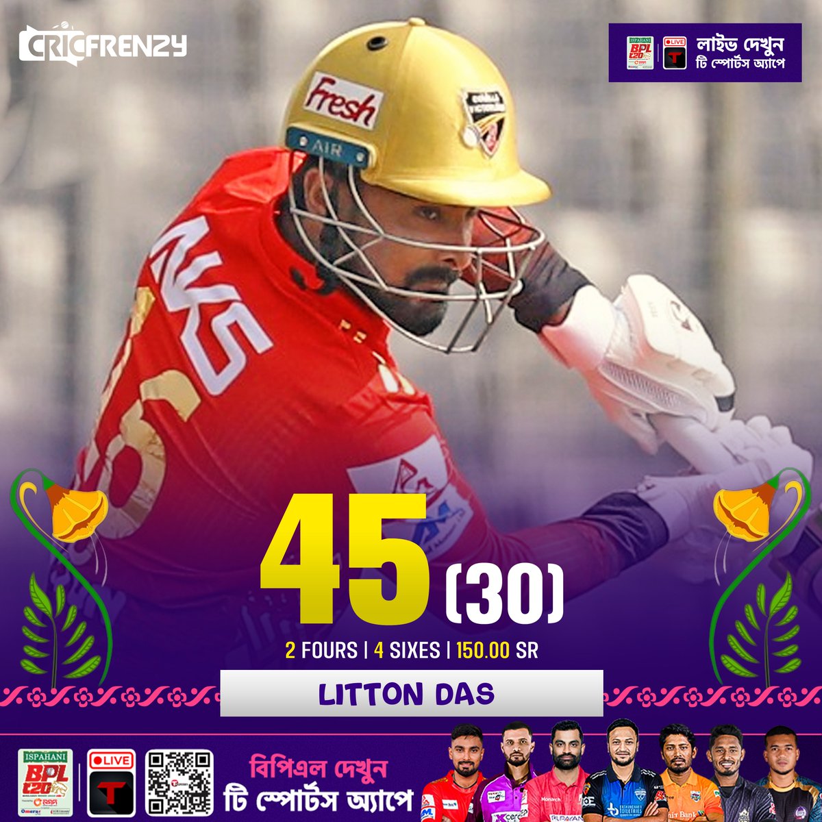 Cricfrenzylive's tweet photo. ফিফটি করার আগেই ফিরলেন লিটন
#BPL #BPL2024 #CVvKT https://t.co/aEnYy0pXvo