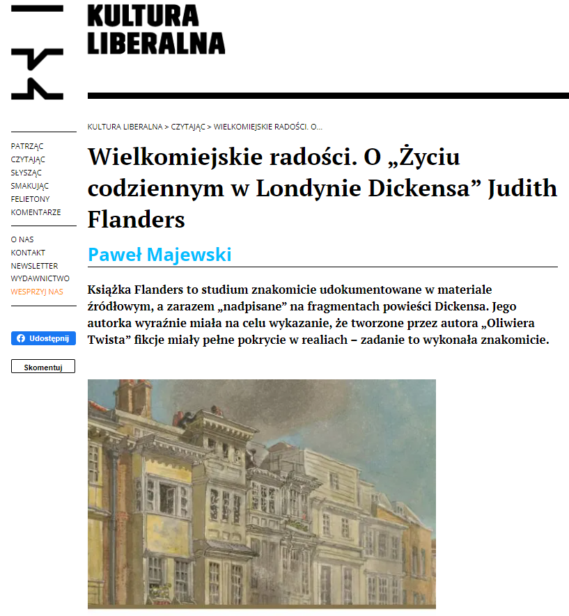 Odkrywanie fascynującej relacji między fikcją a rzeczywistością! 📖
Paweł Majewski o książce @JudithFlanders „Życie codzienne w Londynie Dickensa” w @kultliberalna 

kulturaliberalna.pl/2024/02/06/paw…

#czytamy #literatura #książka #biblioteka