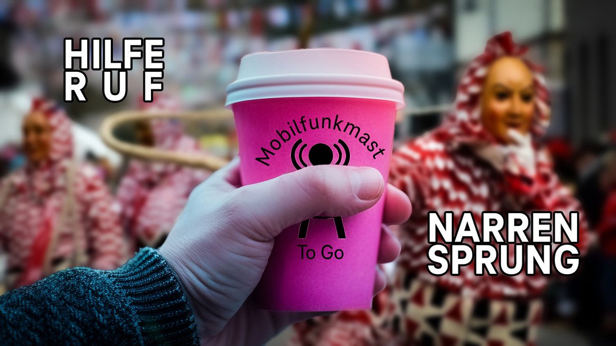 Notruf vom Vizezunftmeister der #Plätzlerzunft aus #Weingarten. Während dem großen #Narrensprung droht ein #Funkloch. Einsatz für unseren Mobilfunkmast-to-Go: youtu.be/730ds8Rn5Jk.
#Telekom #Mobilfunk #5G #Karneval #Fasnetz #Fasching