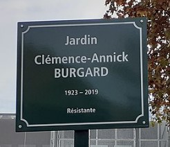 Le 7 février 1923 naît Clémence-Annick Burgard († 2019). Résistante engagée au sein des mouvements Libération-Sud et Combat, arrêtée et torturée en 1944, elle se consacra fortement après guerre à la transmission.
Un jardin lui rend hommage à #Paris17 aux Epinettes depuis 2019.